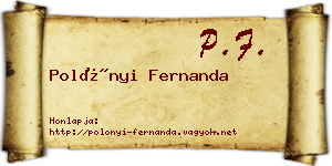 Polónyi Fernanda névjegykártya